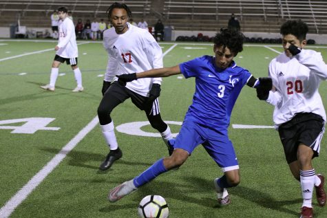 Sophomore Saul Leija plays against North Garland