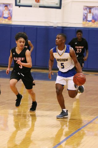 Senior Jemarcus Caldwell plays against North Garland.