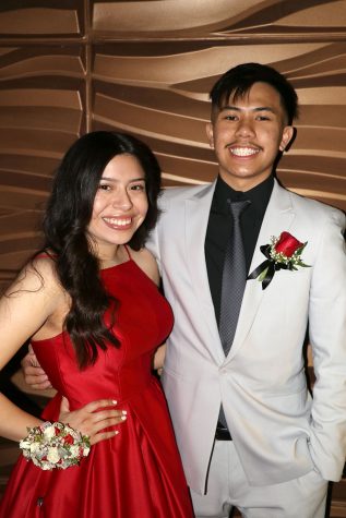 Seniors Samantha Molina and Ryan Lam pose for a picture at Prom.